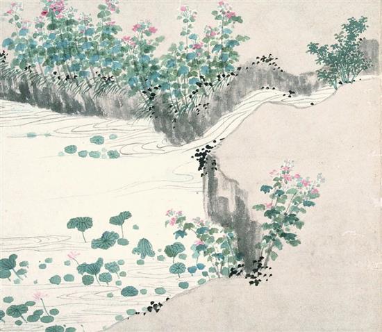 明 沈周《东庄图册之曲池》，南京博物院藏